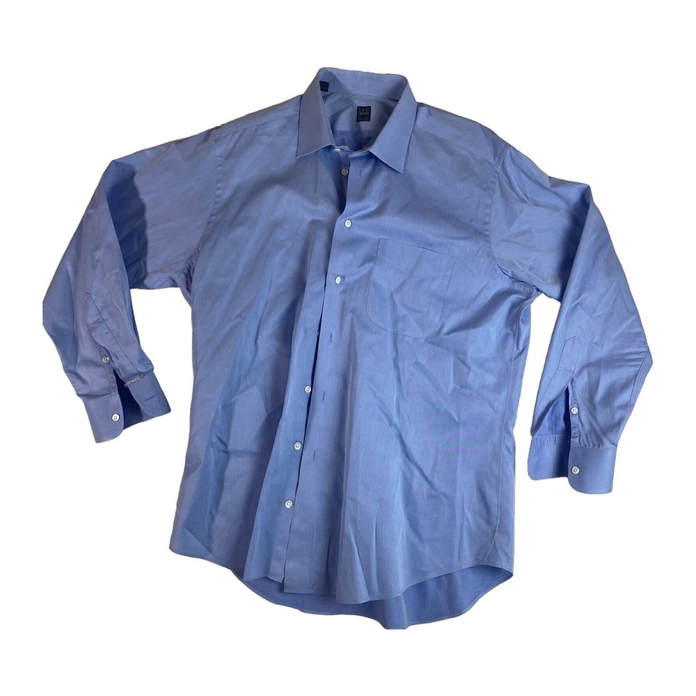 IKE BEHAR New York 100% Cotton Men's Solid Dress Shirt SZ. 16-34 Gray Collared